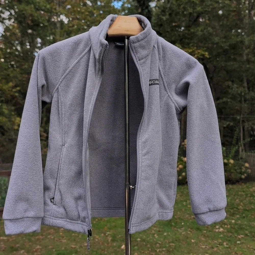 Columbia Heather Gray Full-Zip Kids Fleece Jacket